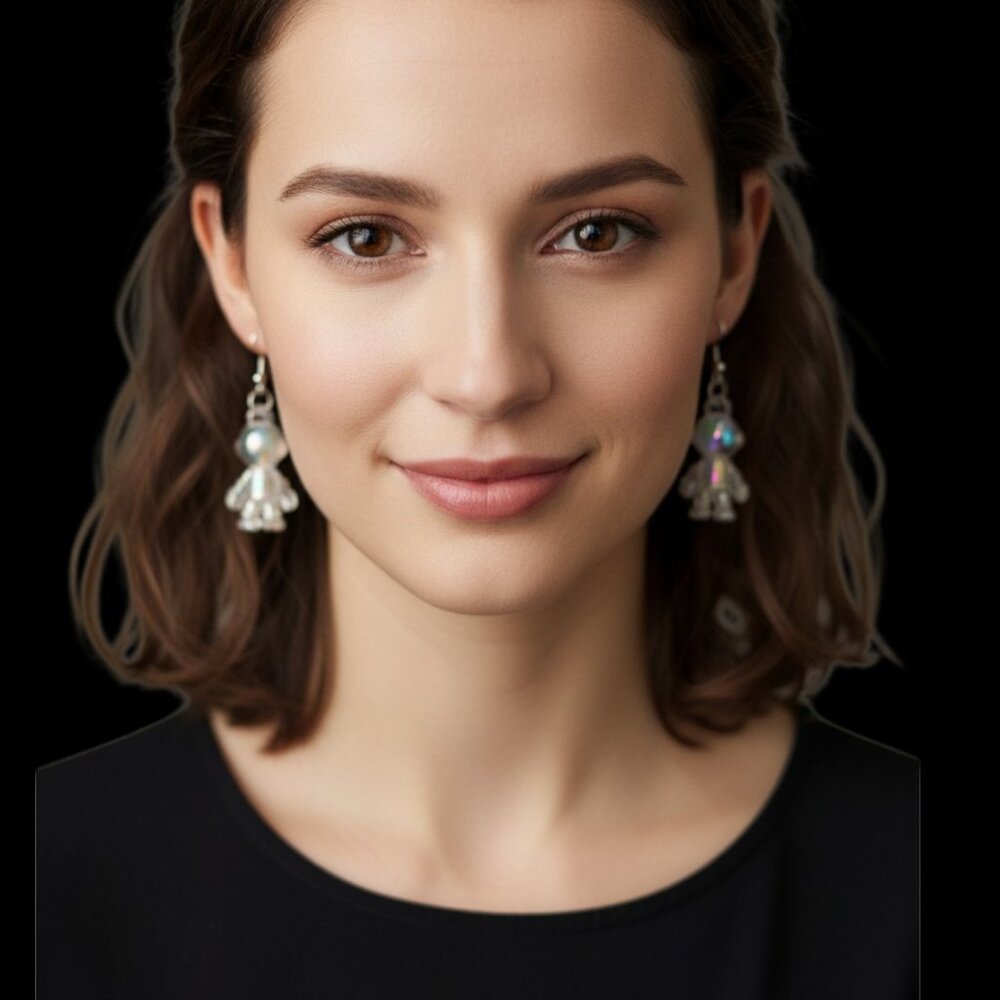 (3) PAIRS Handmade Fashion Jewelry Colorful Infinity Robot Stacked Drop Earrings